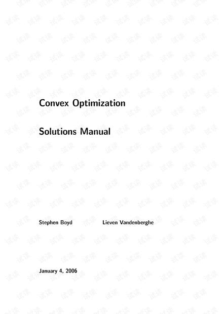 ADDITIONAL EXERCISES CONVEX OPTIMIZATION SOLUTION BOYD Ebook Epub