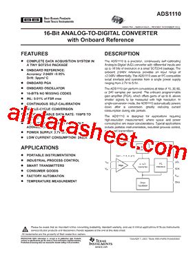 ADS1110A1IDBVR: A Comprehensive Guide to TI's High-Precision Analog-to-Digital Converter