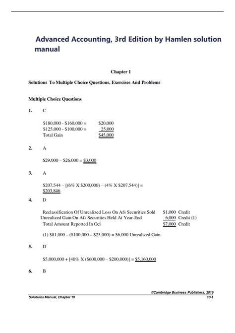 ADVANCED ACCOUNTING HAMLEN 2ND EDITION SOLUTION MANUAL Ebook Reader