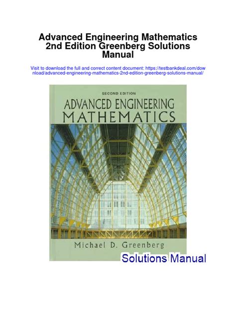 ADVANCED ENGINEERING MATHEMATICS GREENBERG AND SOLUTION MANUAL Ebook PDF