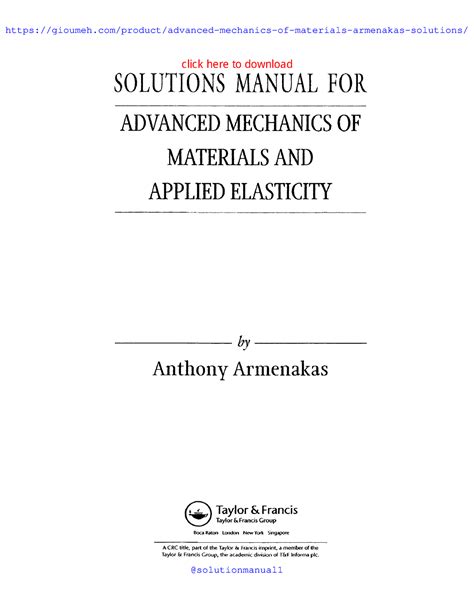 ADVANCED STRENGTH AND APPLIED ELASTICITY 4TH EDITION SOLUTION MANUAL  PDF Ebook Epub