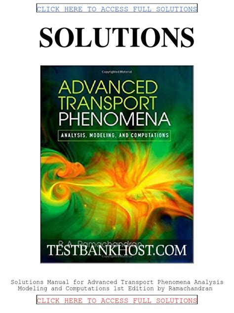 ADVANCED TRANSPORT PHENOMENA SOLUTION MANUAL Ebook PDF