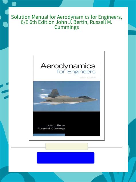 AERODYNAMICS FOR ENGINEERS SOLUTION MANUAL PDF BERTIN Ebook PDF