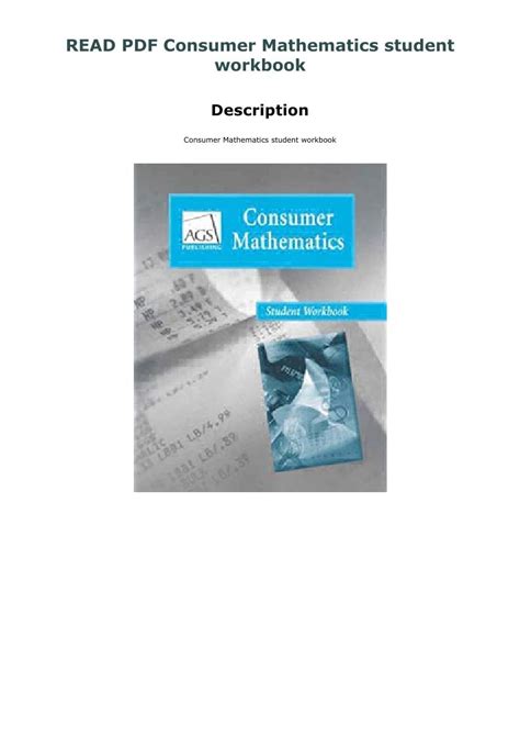 AGS PUBLISHING CONSUMER MATHEMATICS STUDENT WORKBOOK ANSWERS Ebook Reader