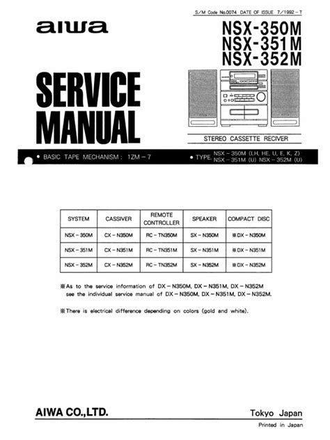 AIWA NSX-350M MANUAL Ebook Epub