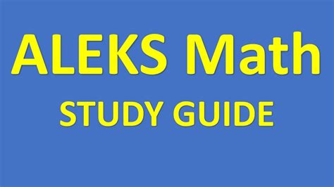 ALEKS MATH PLACEMENT TEST STUDY GUIDE Ebook PDF