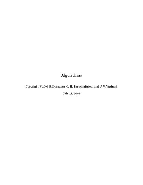 ALGORITHMS DASGUPTA C H PAPADIMITRIOU AND U V VAZIRANI SOLUTION MANUAL Ebook Epub