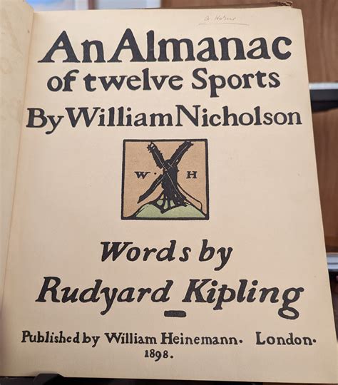ALMANAC OF TWELVE SPORTS, AN. By William Nicholson. With Words by Rudyard Kipling Ebook Kindle Editon