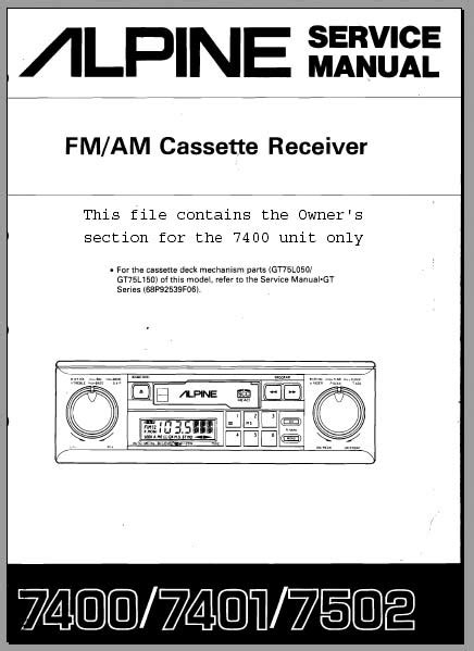ALPINE 7502 MANUAL Ebook Doc