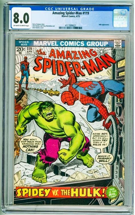 AMAZING SPIDER-MAN 119 1973 UNCIRCULATED MINT-99 Guaranteed Unrestored SPIDER-MAN HULK BATTLE The Amazing Spider-man Doc