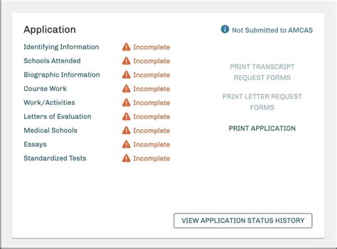 AMCAS application