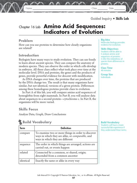 AMINO ACID SEQUENCES INDICATORS OF EVOLUTION ANSWERS Ebook Kindle Editon