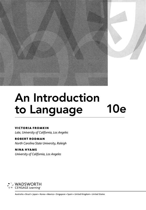 AN INTRODUCTION TO LANGUAGE 10TH EDITION ANSWER KEY Ebook PDF