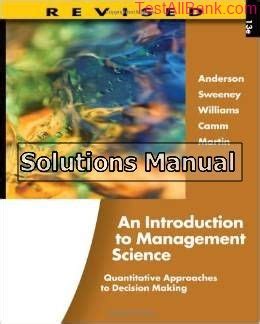 AN INTRODUCTION TO MANAGEMENT SCIENCE 13TH EDITION SOLUTIONS MANUAL Ebook Reader