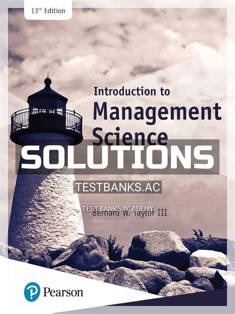 AN INTRODUCTION TO MANAGEMENT SCIENCE 13TH EDITION SOLUTIONS MANUAL Ebook Reader