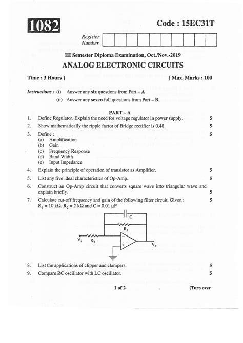 ANALOG ELECTRONICS QUESTIONS AND ANSWERS Ebook Epub