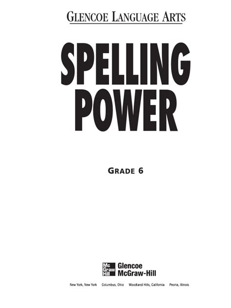 ANSWER KEY FOR SPELLING POWER GRADE 6 Ebook Epub