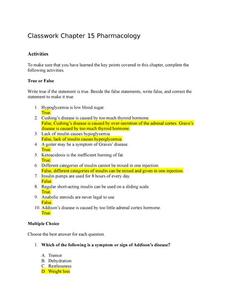 ANSWER KEY STUDENT WORKBOOK PHARMACOLOGY 2 EDITION Ebook PDF