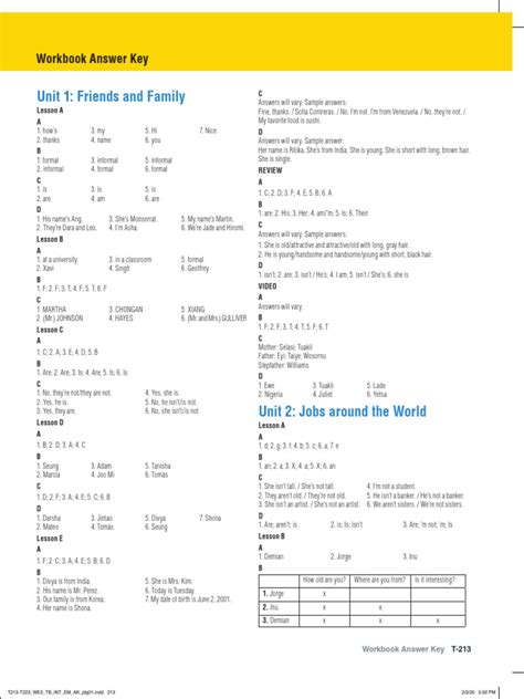 ANSWER KEY WORKBOOK WORLD ENGLISH INTRO Ebook Doc