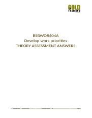 ANSWERS TO ASSESSMENT DEVELOP WORK PRIORITIES BSBWOR404B Ebook Doc