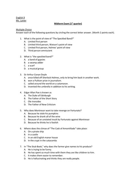 ANSWERS TO ENGLISH MIDTERM Ebook Doc