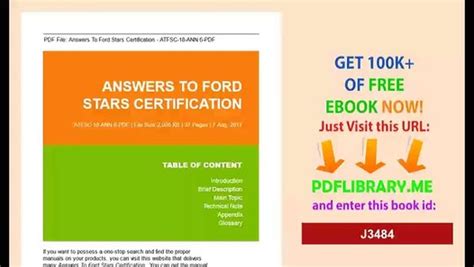 ANSWERS TO FORD STARS CERTIFICATION Ebook Doc