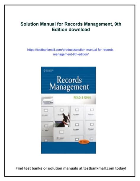 ANSWERS TO RECORDS MANAGEMENT 9TH EDITION SIMULATIONS Ebook Reader