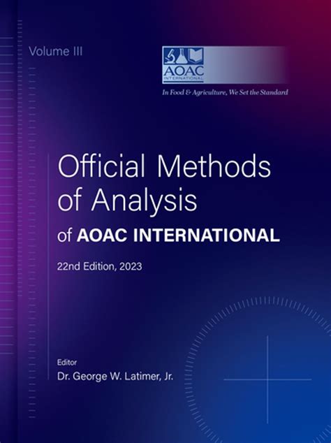 AOAC OFFICIAL METHODS OF ANALYSIS 19TH EDITION Ebook Reader