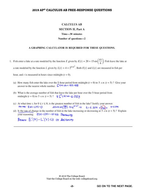 AP Calc AB 2019 FRQ: A Comprehensive Guide to Success