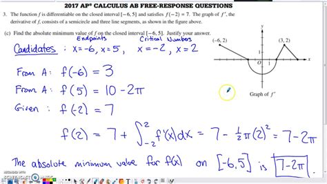 AP Calculus AB Free Response Answers: Master the Exam