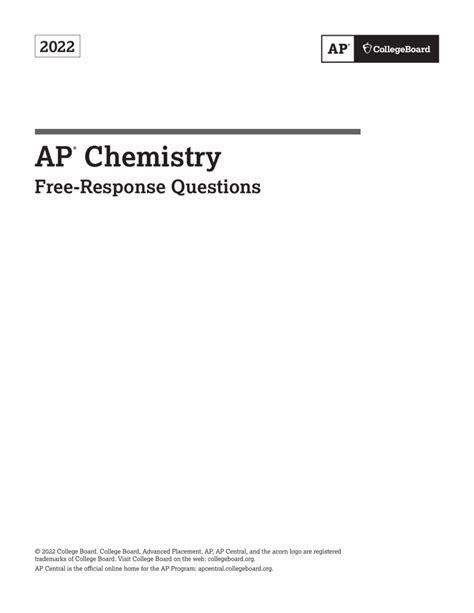 AP Chemistry 2022 FRQ: A Comprehensive Analysis