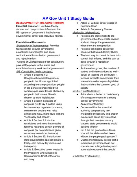 AP Gov Notes: A Comprehensive Study Guide