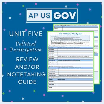 AP Gov Unit 5: Political Participation Vocabulary