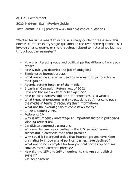AP Government 2023 FRQ: A Comprehensive Guide