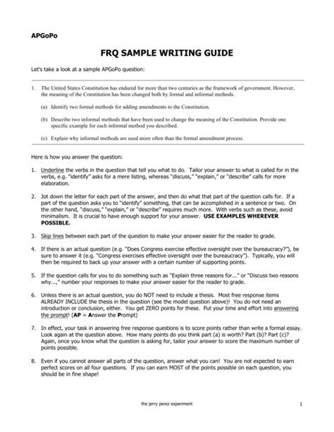 AP Government FRQ: A Comprehensive Guide to Success