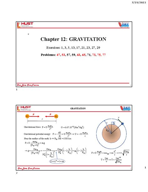 AP Physics C Chapter 12: Gravitation