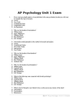 AP Psych Unit 1 Test Bank: Ace Your Exam with Confidence