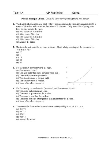 AP STATISTICS PRACTICE TEST 2 ANSWERS Ebook Kindle Editon