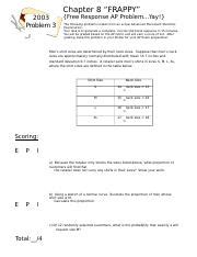 AP Stat 2003 Problem 3: Frappy Answer Key