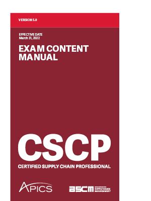 APICS CSCP EXAM CONTENT MANUAL Ebook Kindle Editon