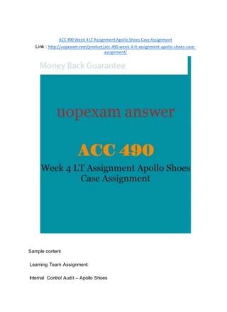 APOLLO SHOES CASE ASSIGNMENT SOLUTION Ebook Epub