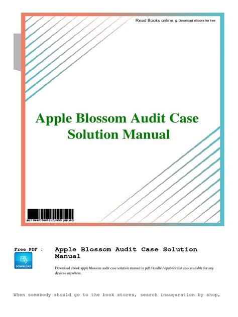 APPLE BLOSSOM AUDIT CASE SOLUTION MANUAL Ebook Reader