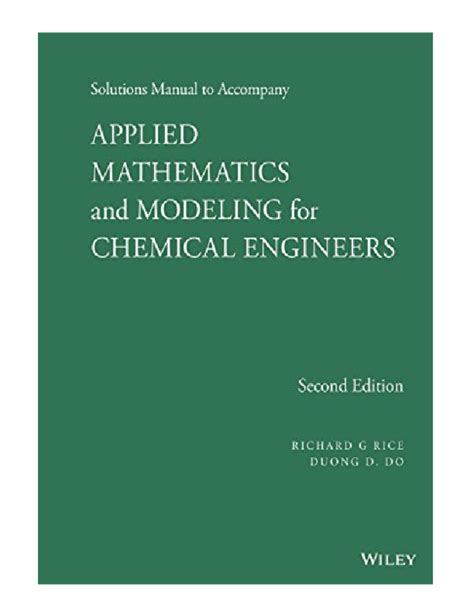 APPLIED MATHEMATICS AND MODELING FOR CHEMICAL ENGINEERS Ebook Epub