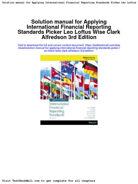 APPLYING INTERNATIONAL FINANCIAL REPORTING STANDARDS SOLUTIONS MANUAL Ebook Reader