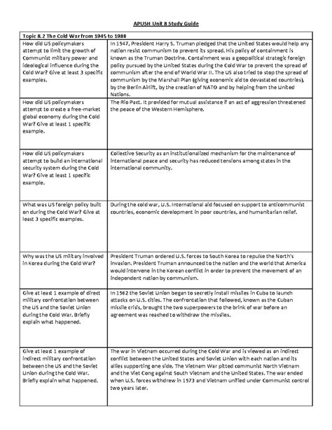 APUSH Unit 8 Progress Check MCQs