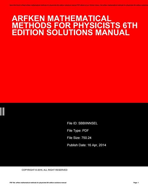 ARFKEN WEBER 6TH SOLUTIONS MANUAL Ebook Doc