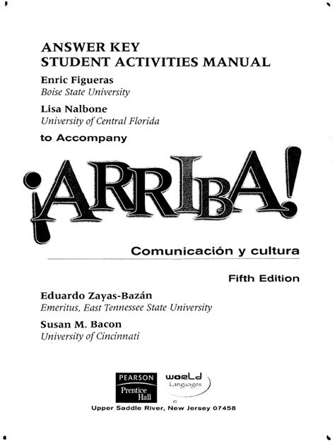 ARRIBA ANSWER KEY PDF Ebook Epub