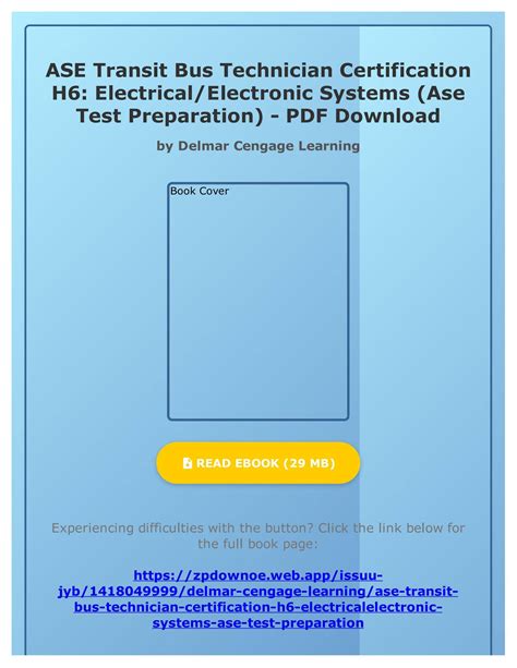 ASE Transit Bus Technician Certification H6 Electrical/Electronic Systems Reader