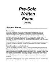 ASEL PRE SOLO WRITTEN EXAM ANSWERS Ebook Kindle Editon