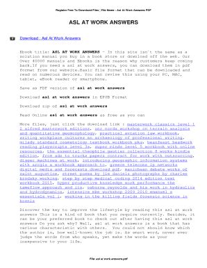 ASL AT WORK DVD ANSWERS Ebook PDF
